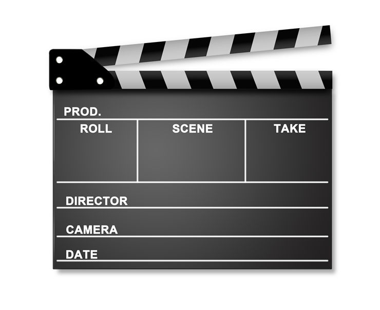 Film clapper with clipping path